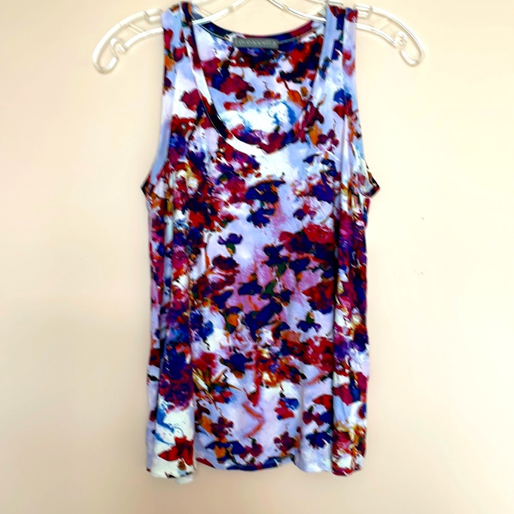 Loveappela small petite tank top lilac with vibrant floral watercolor print